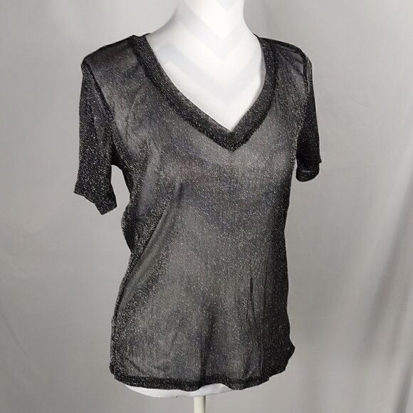 One Clothing Los Angeles Sheer Metallic Tee - Picture 6 of 6